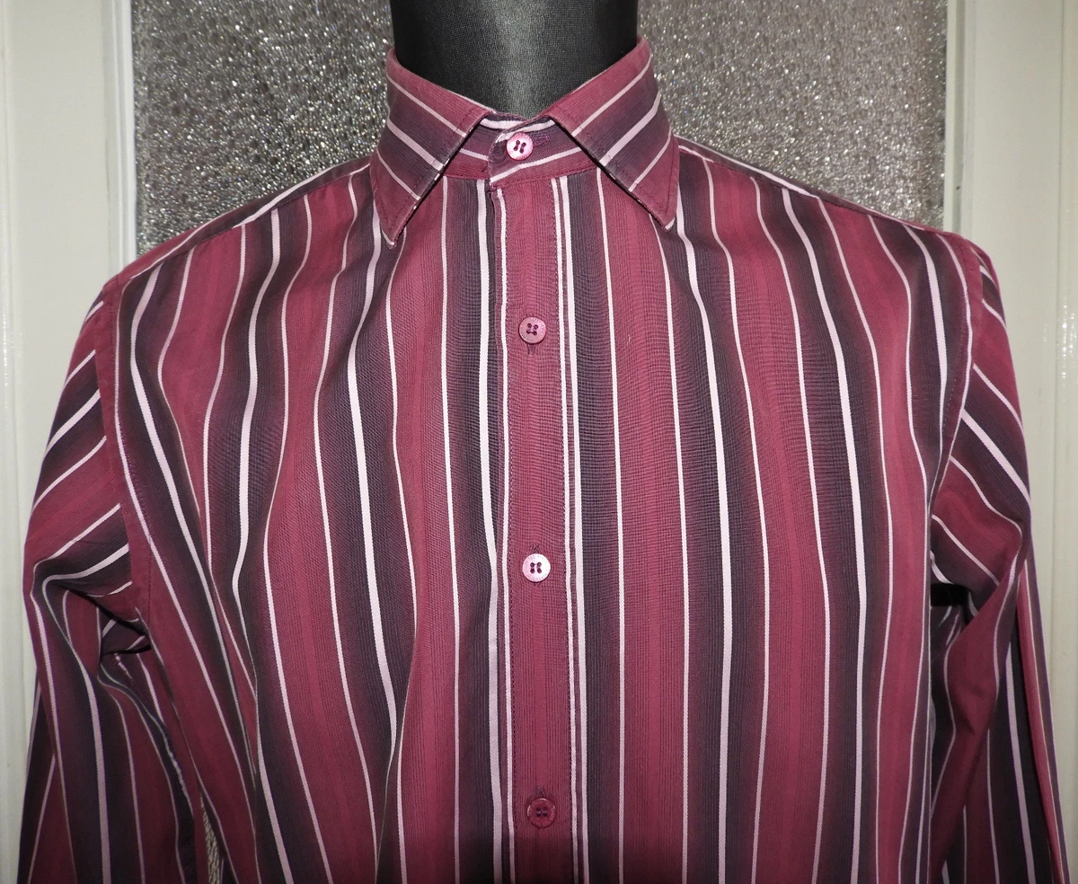 Bellstone Camicia Kurta Uomo In Misto Cotone | Maniche Lunghe, Colletto Coreano, Vestibilità Regolare, Colore Viola, Taglia XXL