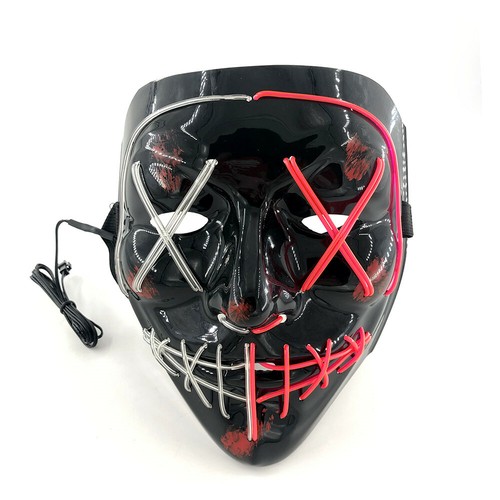 Neon Stitches LED Mask Wire Light Up Costume Purge Party Halloween Masks AU - Picture 7 of 23