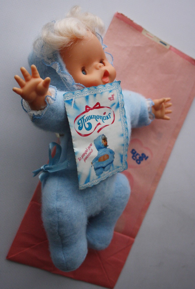 VINTAGE 80'S EL GRECO PITSIPOPAKI CRAWLING BABY DOLL BAG GREECE