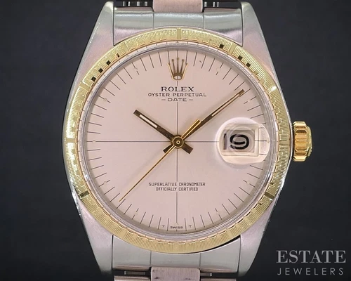 1971 Rolex Oyster Perpetual Date Two Tone 1512 Zephyr Dial Mens Watch i19085