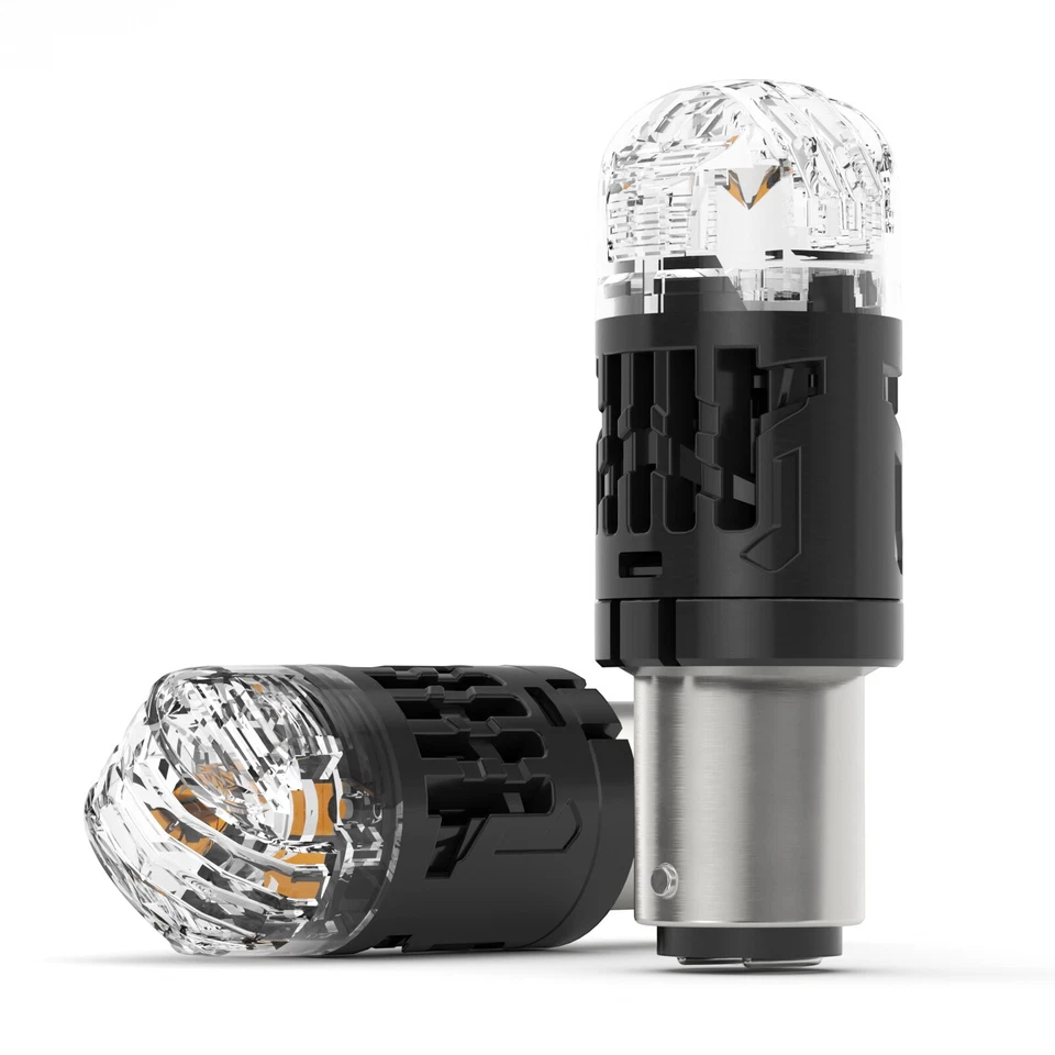 2X 1157 Amarillo Ámbar LED Indicador de Señal de Giro Bombillas de Luz de Estacionamiento CANBUS Foto 2 de 4