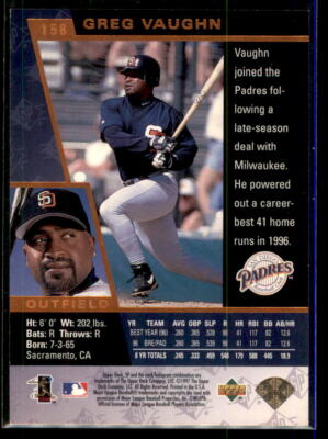 メジャーリーグ　カード　Greg Vaughn Greg Vaughn #57 (1990 Topps) Future Star Rookie Card