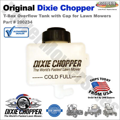 Genuine OEM Dixie Chopper T-Box Overflow Tank with Cap for Lawn