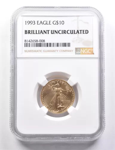 1993 $10 American Gold Eagle 1/4 Oz Gold BU NGC *9460