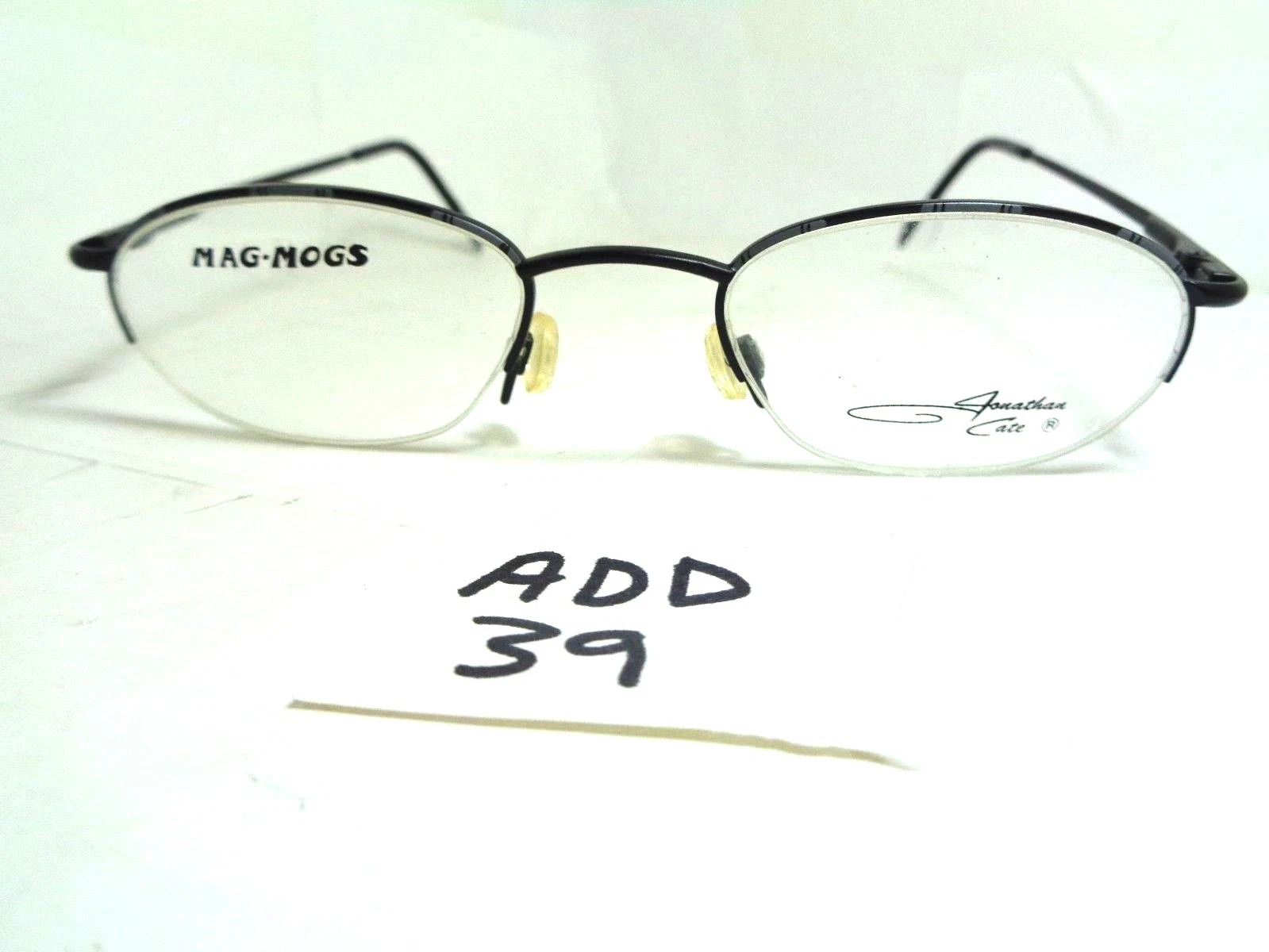 Vintage Jonathan Cate Mag Mogs Eyeglass Frame Half Rim Black (ADD 39)