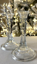 Set of 2 Clear Taper Glass Candle Holder