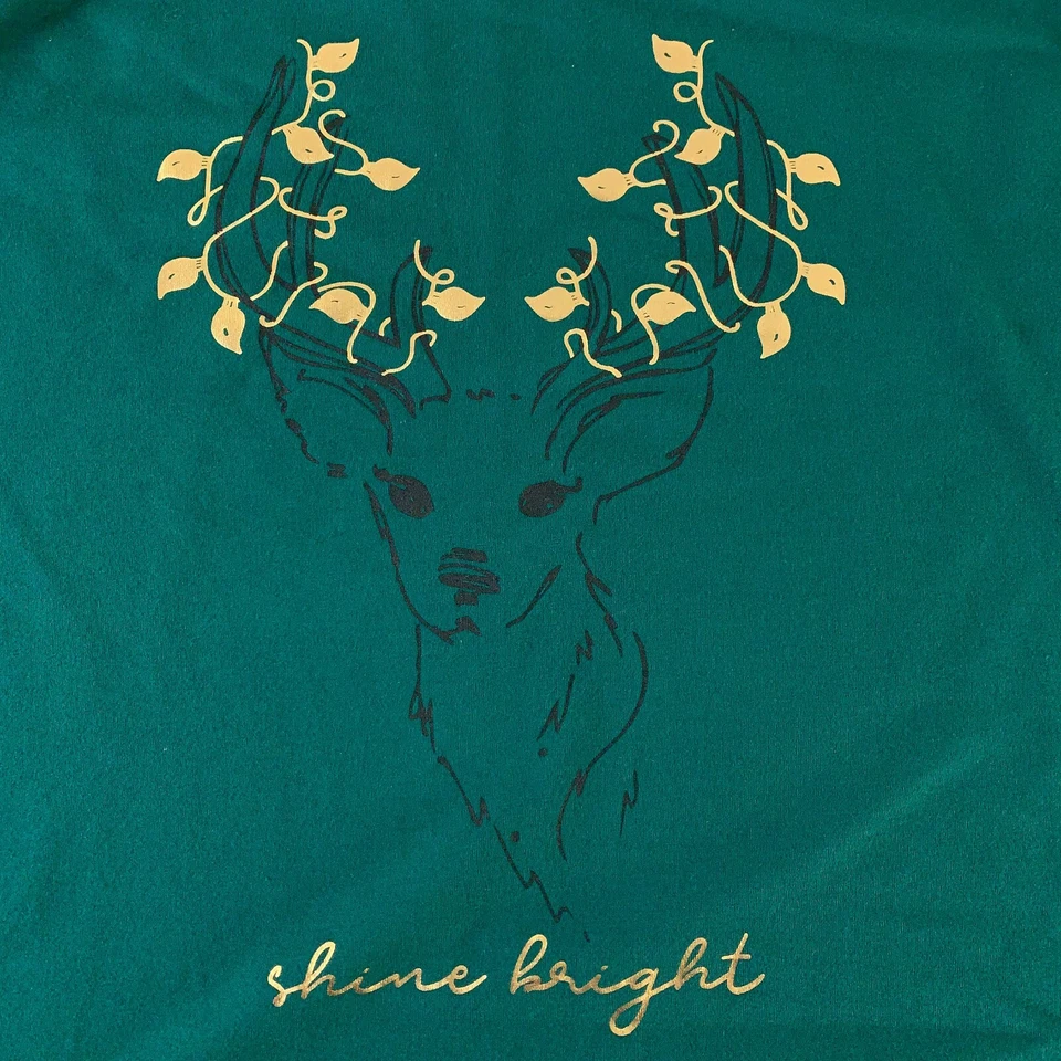 Camiseta de manga larga City Streets para mujer 2X verde brillante gráfico navideño Foto 2 de 4