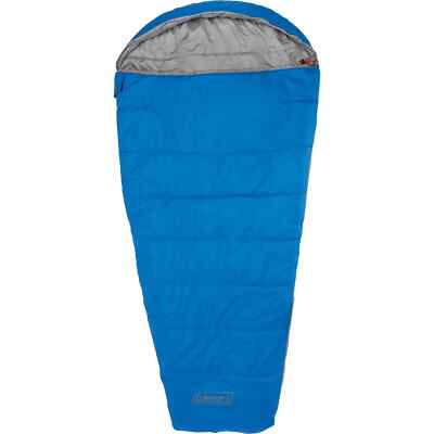 Great Deal Coleman 2-in-1 Sleeping Bag Royal Blue and Gray Zip