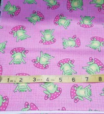 1/2 Yd Sewing Fabric Cartoon Frogs on Lily Pads Signature Classics Oakhurst