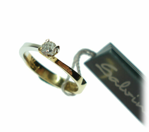 Bague Solitaire Or 18 Carats Avec Diamant 0,08 Carat - Taille 54, Poids 3,62g - Magnifique Occasion