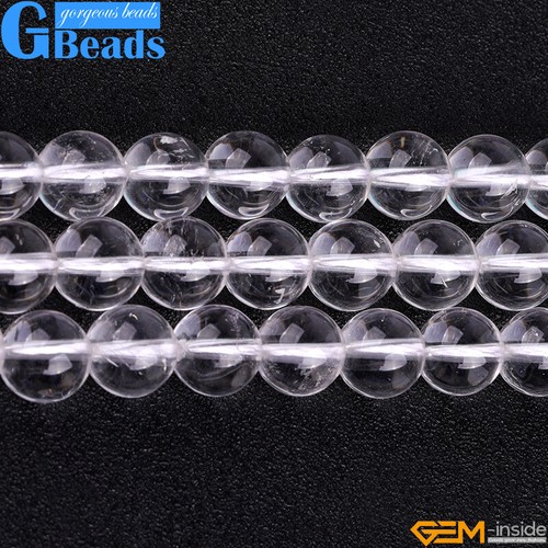 6mm 8mm Clear Quartz Beads 15" Round White Rock Crystal Gemstone Jewelry Making - Picture 25 of 87