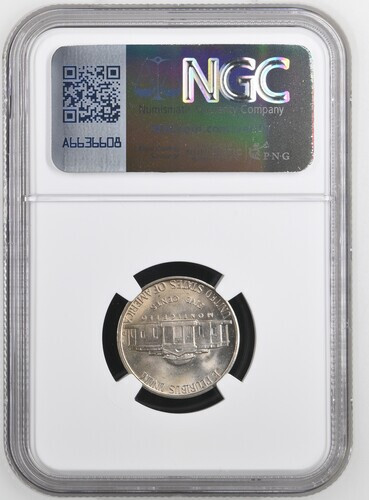 1941 Jefferson nickel graded by NGC MS66 5FS - Picture 2 of 2