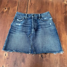 Womens Abercrombie  Fitch Size 2 Cut Off Denim Skirt Distressed