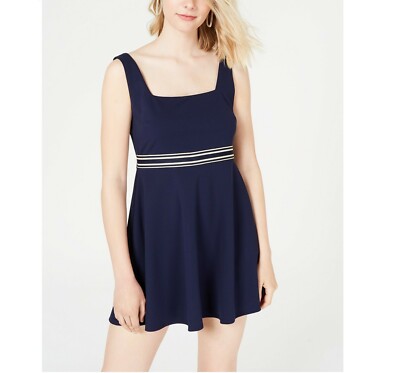 Teeze Me Junior Women 3/4 Navy White Pocket Grosgrain Ribbon Fit Flare  Dress NWT | eBay