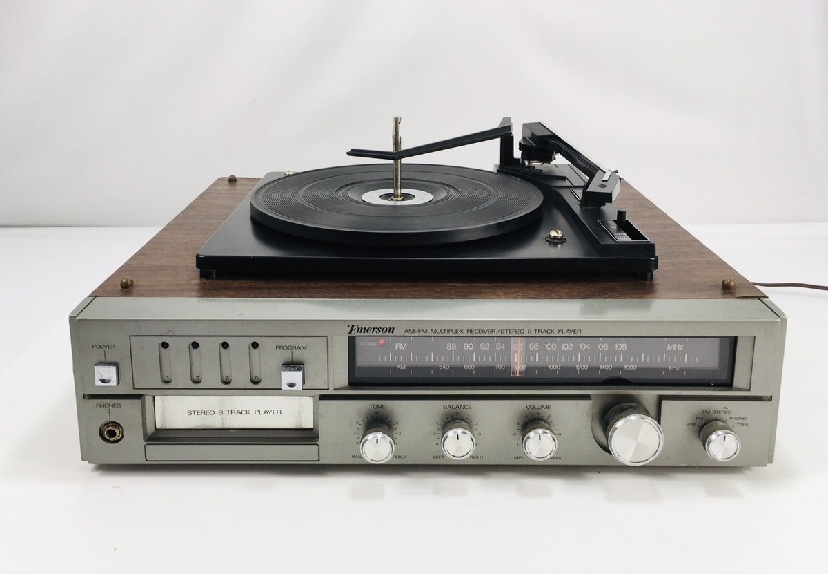 パブミラー 鈴木英人 FM STATION PEACHES Emerson AM-FM Multiplex Receiver Stereo 8 Track Works