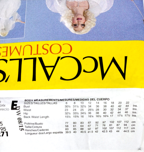 McCalls 7271 Good Witch Fairy Angel Dress Costume Pattern Uncut 6 8 10 12 14 - Picture 5 of 5