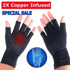 1 PAIR Copper Arthritis Compression Gloves Hand Support Joint Pain Relief USA