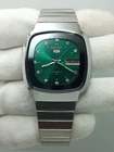 Vintage Seiko 5 7009-5150 Green Sunburst Dial Automatic Men's Watch Japan Made