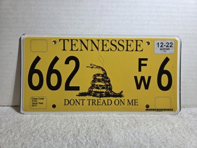 Vintage 2022 Tennessee License Plate - DON'T TREAD ON ME 