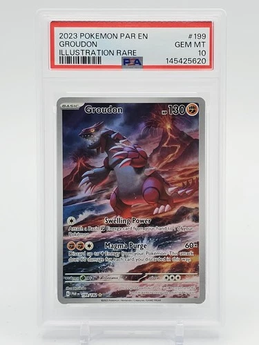 GROUDON 2023 POKEMON PARADOX RIFT ILLUSTRATION RARE #199 PSA 10 Q4444