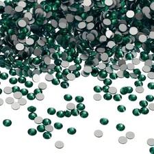 2880Pcs SS3 Round Flatback Crystal 1.2-1.4mm Glass Rhinestones Dark Green