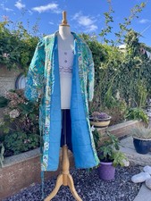 Kantha quilted robe dressing gown One Size 8-16 NWT Reworked Boho Hippie Gift UK