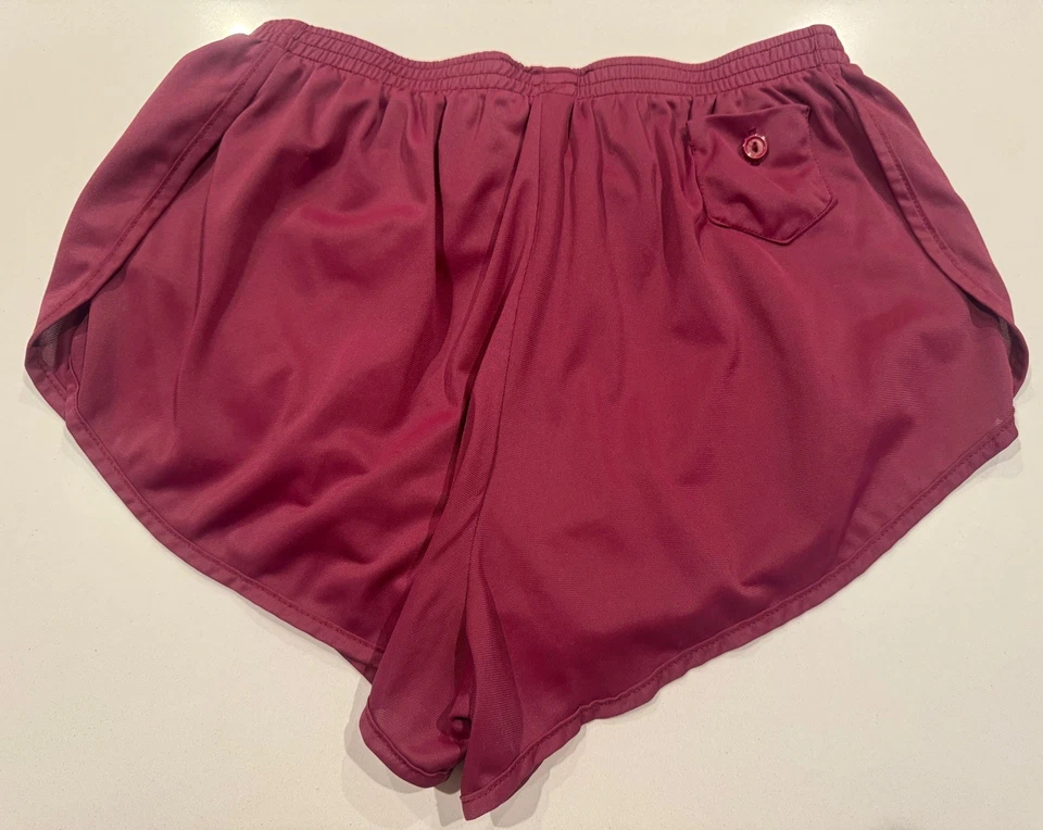 Vintage 1990's New Balance Fine Nylon running shorts size L Red made in USA - Image 3 of 4