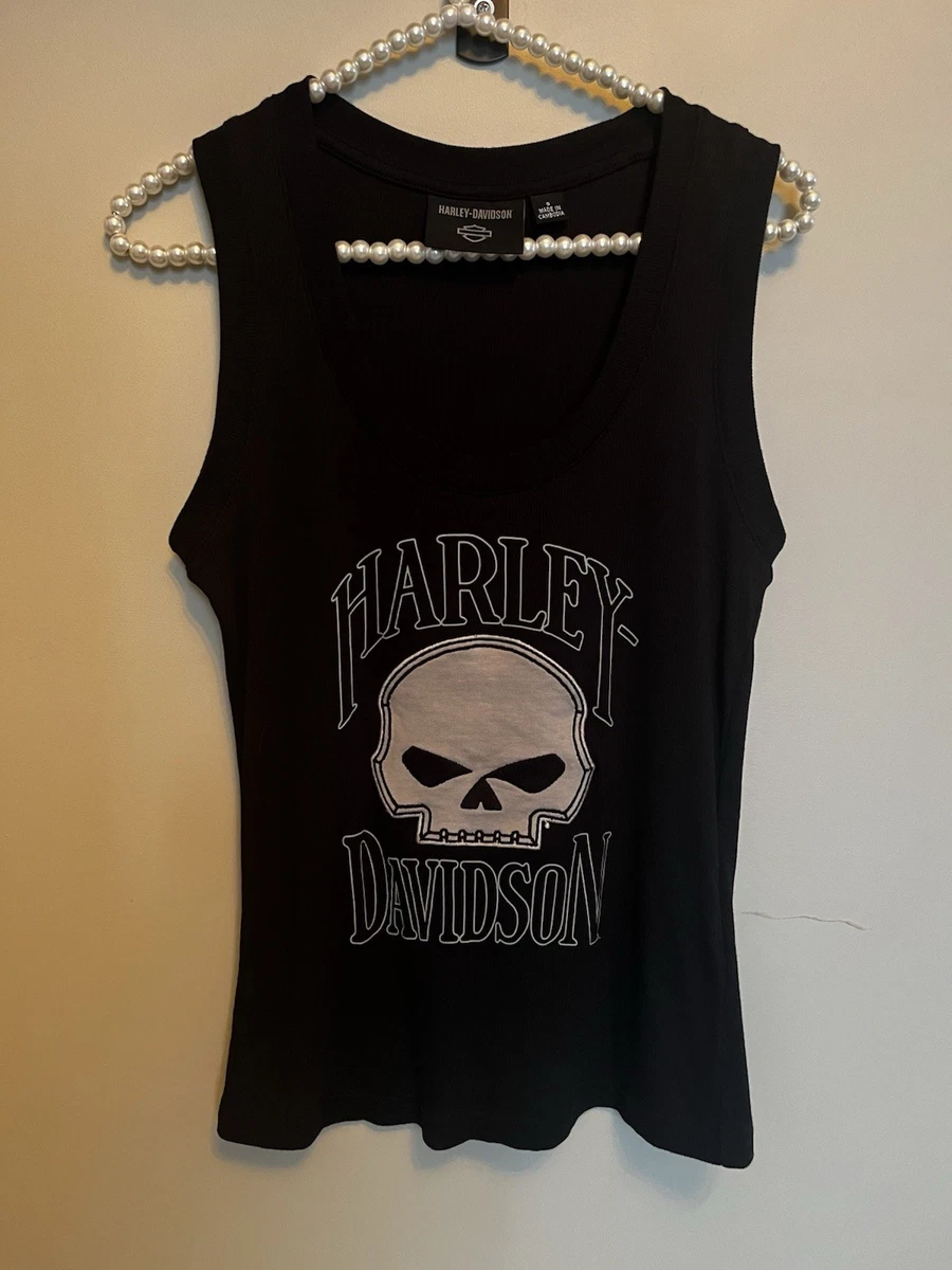 Harley-Davidson スカルプリント タンクトップ Harley-Davidson Cotton Casual Tank Tops for Women for sale | eBay