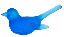 Vintage Mosser Satin Blue Glass Bird Figurine...