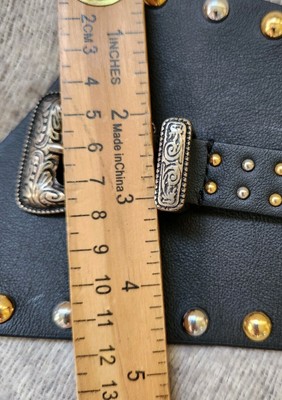 Martina Mori Italy Vintage Wide Black Leather Waist Belt  display picture 1