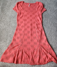 Free People Coral Lace Fit & Flare Dress XS NWOT Scoop Neck Short Sleeve Boho
