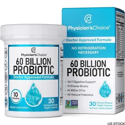 Physician's Choice Probiotics | 60 Billion CFU 10 Strains + Natural Prebiotics