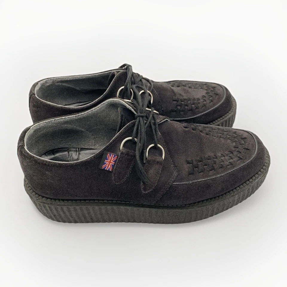 T.U.K. Zapatos Creeper Viva Mondo de Gamuza Negros APROX Talla 7-7.5, Usados en Excelente Condición Foto 2 de 4