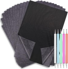 Carbon Transfer Copy Paper with Embossing Stylus Tool for Tracing, Black