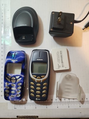 USED Nokia 3360 Tested Working Blue and Gray AT&T Brick Phone