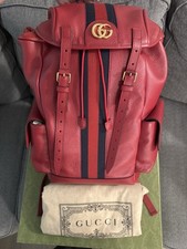 GUCCI OPHIDIA GG MEDIUM BACKPACK IN RED NEW With Box Authentic Ships