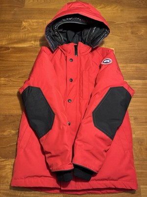 CANADA GOOSE Kinder Daunen Padded Logan Parka Jacke in Rot Gr. M (10-12 Jahre)