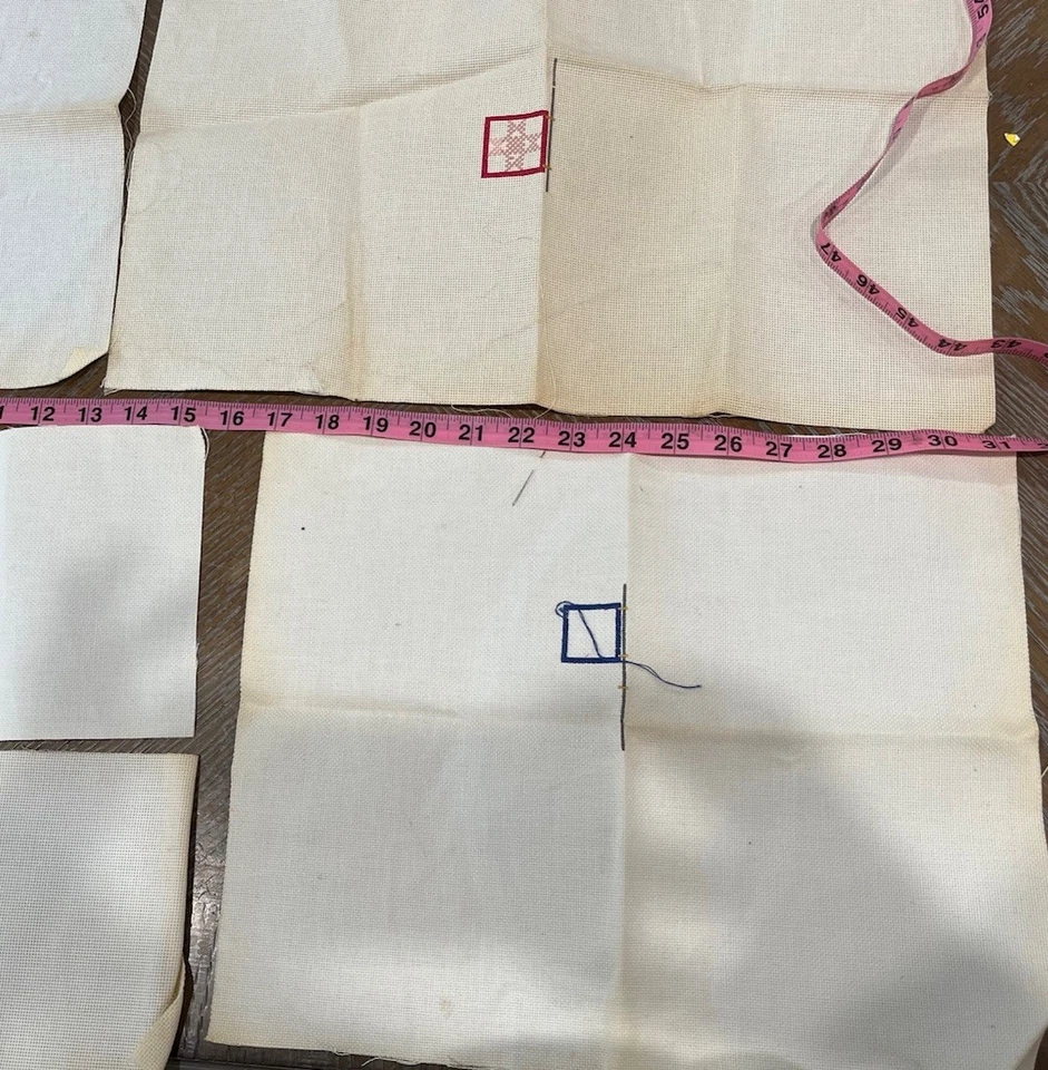 Lot of Vtg Cross Stitch AIDA Fabric Various Counts 5 Piece Remnants See Photo - Image 3 of 3