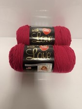 Red Heart With Love Super Saver Yarn Hot Pink lot of 2