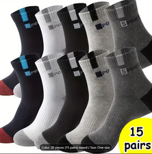 15 Pairs Men'S Breathable Sports Socks