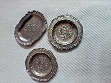 antikes Metall Zinngeschirr Geschirr Prunkteller Schale Tablett für Puppenstube