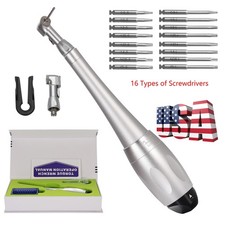Dental Torque Wrench Universal Implant Kit Wrench Contra Angle with 16 Drivers