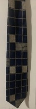 Geoffrey Beene Men's 100% Silk Tie Multicolor Squares, Made in USA