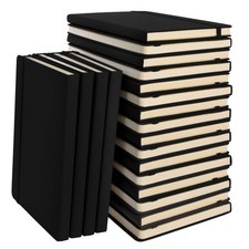 A5 Notebooks - Lined Books with 192 pages, 5.7" x 8.4" Black, 20 Pack 