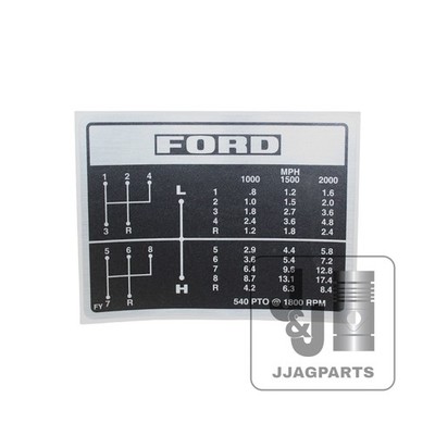 Transmission Shift Pattern Decal fits 1965-1985 Ford Tractor | C5NN7B292,