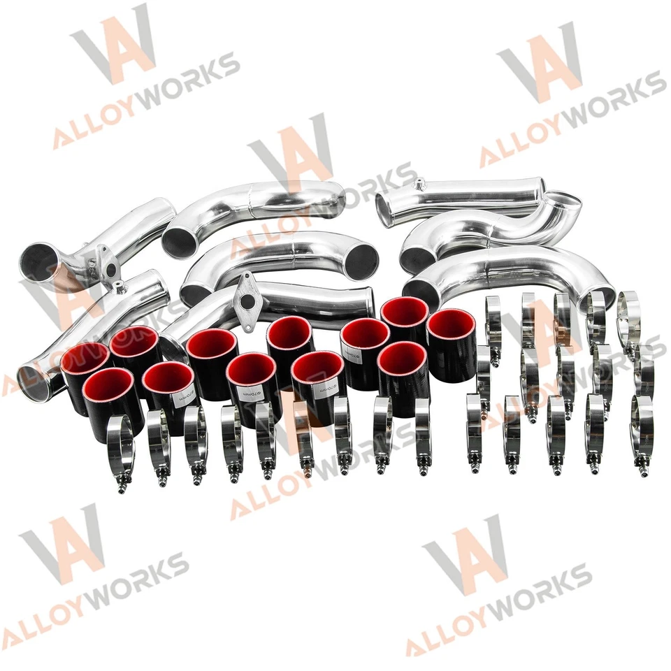 Turbo Intercooler 70mm Piping Kit For 09-15 2013 Nissan GT-R R35 VR38DET VR38 - Изображение 2 из 4