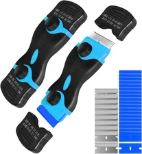 Razor Blade Scraper, Double Edge Scraper Remover Tool with 30 Pcs... 