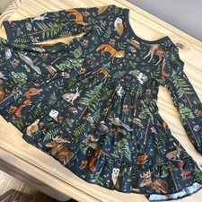 Jammie Session Size 3-6M Woodland Long Sleeve Bamboo Bodysuit Twirl Dress