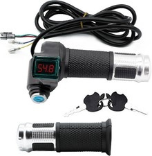 1Pair Throttle Grip, 12v-84v Universal Electric Bicycle Throttle Color: Silver