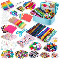 Arts and Crafts Supplies for Kids, 2000+Pcs DIY Craft Kits, Ages 6-10, Educat...
